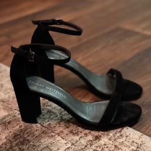 Stuart Weitzman sandal NearlyNude 7.5, black suede